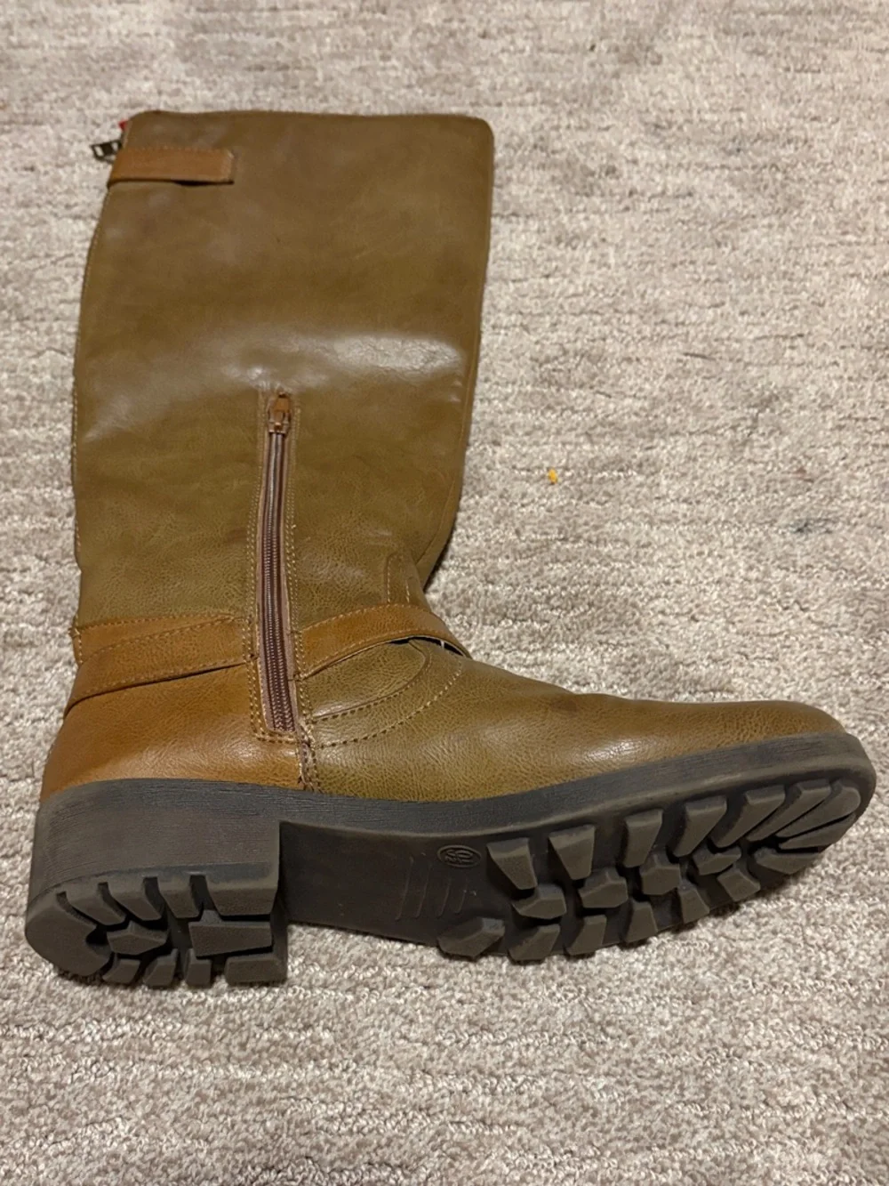 Classic Knee-High Riding Boots in Olive Brown